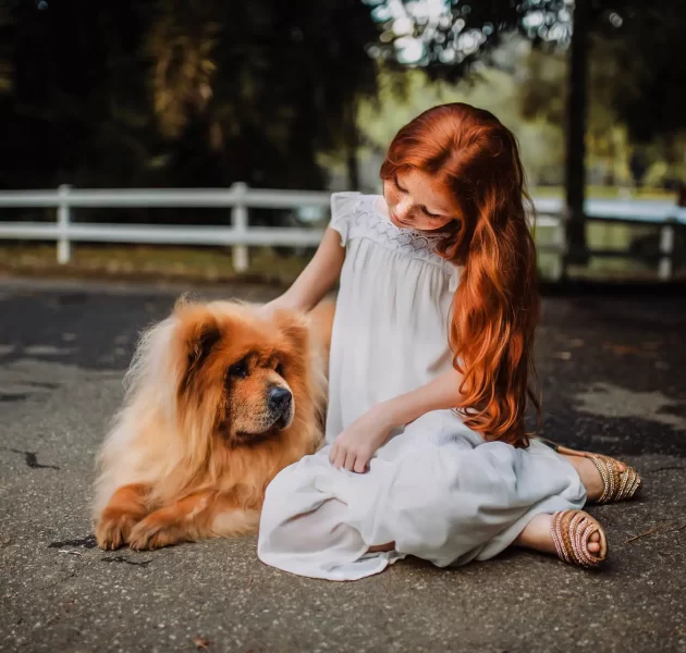 The girl with dog